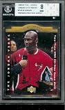 1996-97 Collectors Choice A Cut Above Michael Jordan Jersey BCG 8 Chicago Bulls Professionally Graded Basketball Card- Mint Condition - Shipped In Protective Screwdown Case!