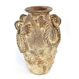 Handmade Classic Style Terra-cotta Urn Vase in Cream Earth Tones