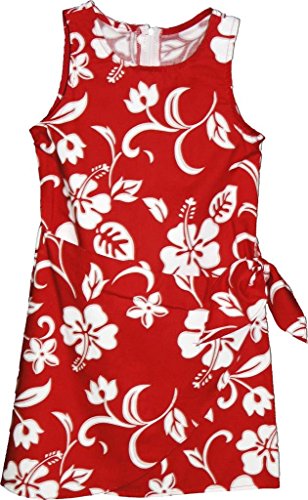 RJC Brand Hibiscus Pareo Girl's Hawaiian Sarong Dress Red 7
