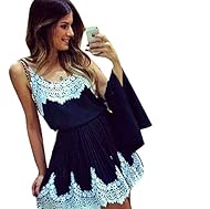 Sexy Cocktail Above the Knee Lace Pleated Flared-Skirt Club Dress/Evening Dress/Party Dress 
