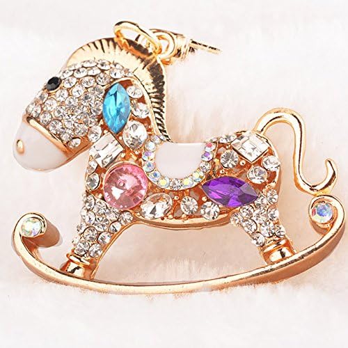 Fashion Creative Keychain Trojans Rhinestones Key Chain Alloy Car Key Ring Pendant