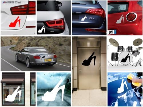 Decal Sticker High Heel Women Shoe Tablet Laptops Weatherproof Sports White (12 X 11.4 In)