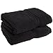 Superior Egyptian Cotton Pile Bath Towel Set of 2, Ultra Soft Luxury Towels, Thick Plush Essentials, Absorbent Heavyweight, Guest Bath, Hotel, Spa, Home Bathroom, Shower Basics, Black