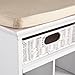 Chelmsford Entryway Storage Bench - Shoe Cubbies w/ Fixed Shelves - White Finish