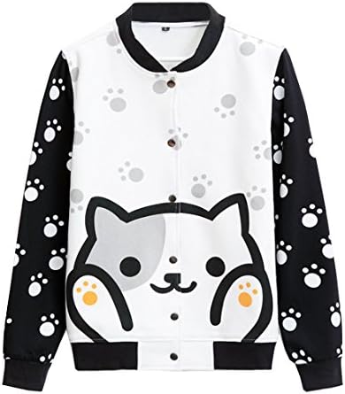 PopWave Anime Nekoatsume Kawaii Cat Jacket Baseball Hoodie Cosplay Coat IN0087