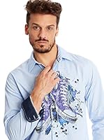Desigual Camisa Hombre Bambas Spot (Azul Claro)