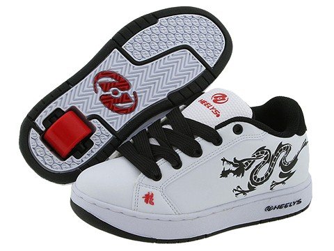 Heely Dragon Roller Shoes (White / Black / Red)