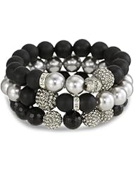 Very Me Multi Color Crystal and Precious Stone Bracelet Set