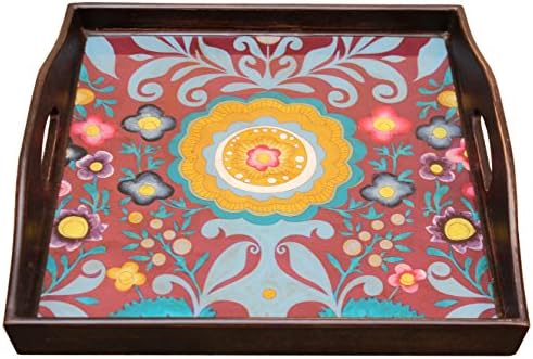 Artista Home Rabat Square Tray, Flower Finish