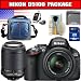 Nikon D5100 16.2MP Digital SLR Camera with 18-55mm f/3.5-5.6G AF-S DX VR Nikkor Zoom Lens + AF-S DX VR Zoom-NIKKOR 55-200mm f/4-5.6G IF-ED Package 1