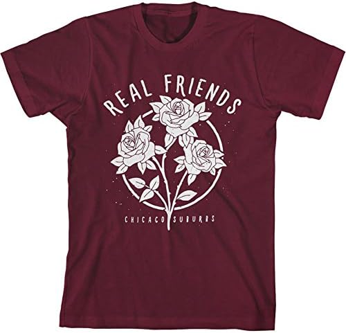 Real Friends Men's Roses T-shirt Small Maroon