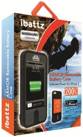 ibattz Mojo Armor 2200 Charger Case for iPhone 5 - Retail Packaging - Black