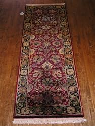 Handmade Indian Jaipur Agra Rug 2'6"x8'