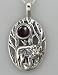 Sterling Silver Winter Wolf Pendant with a Bloodstone for the Moon [Jewelry]