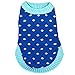 Blueberry Pet Polka Dot Prince Designer Dog Sweater in Royal Blue and Chocolate Plum, Back Length 12