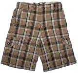 Quiksilver Children's Khaki and Plaid Cargo Shorts M L