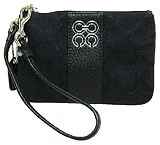 Coach Signature Julia Op Art Wristlet Black Black