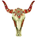 Southwestern Style Jeweled Steer Skull Wall Hanging Cow