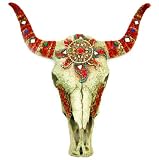 Southwestern Style Jeweled Steer Skull Wall Hanging Cow