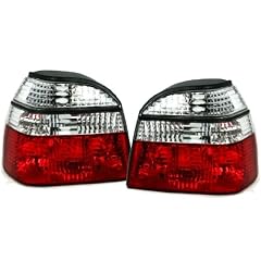 R�ckleuchten Set, passend f�r VW Golf 3. Ausf�hrung: Klarglas Rot/Wei�.