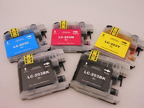 TSPSaver Brother Compatible replacement Model LC203 XL Ink Cartridges Bundle (2 Black 1 Cyan 1 Magenta 1 Yellow)
