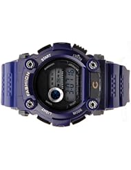 Unisex Functional Digital LED Day Date Alarm Rubber Sports Wrist Watch Sapphire Blue