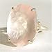 Sparkling Oval Rose Quartz Cocktail Ring 17 Carats