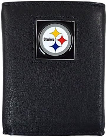 Official National Football League Fan Shop Authentic Leather NFL Wallet and Key Chain (Pittsburgh Steelers)