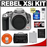 Canon EOS Digital Rebel XSi 12.2-Megapixel SLR Camera Body (Silver) with 4GB SD Memory Card + LP-E5 Battery + Case + Bonus Accessory Kit