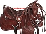 Premiumm Western Leather Horse Trail Saddle 15 16 17 18