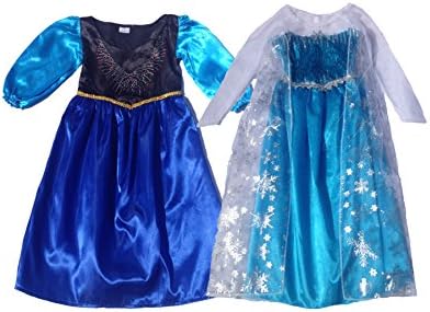 Frozen Inspired Elsa & Anna Dress Set (Size 6-7)