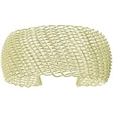 SkyeSterling Designer 18kt Gold over Sterling Silver Mesh 1.3in Wide Cuff Bracelet