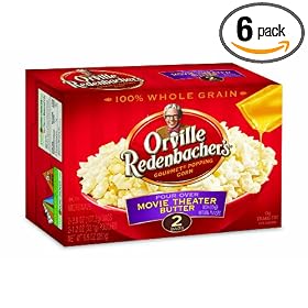 Orville Redenbacher's Gourmet Microwavable Popcorn, Pour Over Movie Theater Butter, 4-Count Boxes (Pack of 6)