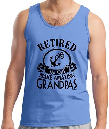 Retirement Grandpa Gift Retired Sailor Tank Top Large CaBlu