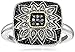 Amazon Collection Sterling Silver and 14k Gold Black or Blue Diamond Square Ring (1/7 cttw)
