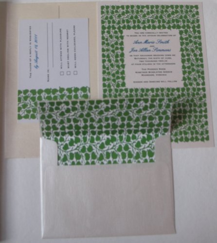 DIY Wedding Invitations with Green Leaf Design