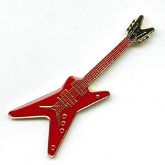 ROTE E-GITARRE AXE GUITAR CHITARRA METALL BUTTON BADGE PIN ANSTECKER 212