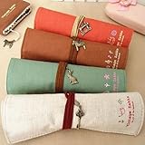 Pastorable Canvas Pen Bag Pencil Case, Brand New, Different Colors,set of 4 (Roll)