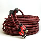 High Speed Hdmi Cable - Ver. 1.4, 1080p (Full Hd) Supports 3d Tv- Audio Return Channel - 4kx2k - 1440p - 1080p - Blu-ray - Ps3 - Xbox 360 Hdmi to Hdmi ( 12ft Black & Red Nylon Brading with Stylish 24k Gold Plated Tips)12ft