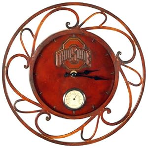 Ohio State Buckeyes Round Clock Thermometer from Thermometer Clocks