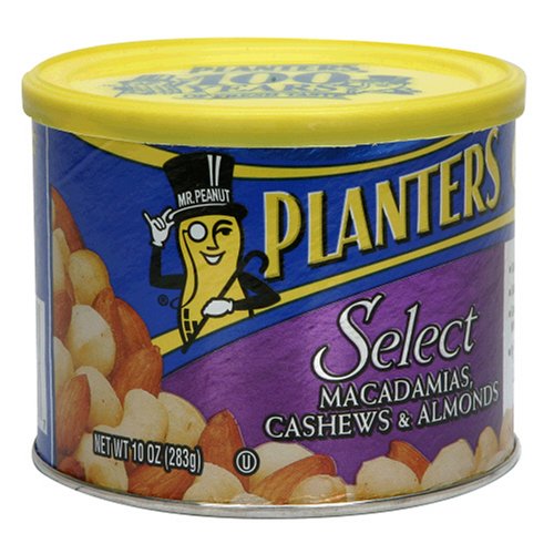 Planters Select, Macadamias, Cashews, and Almonds Mix, 10-Ounce Canisters (Pack of 3) by Planters