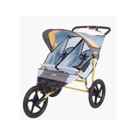 Run Around 2 (Teal / Dijon) Fixed Wheel Double Jogging Stroller from InSTEP