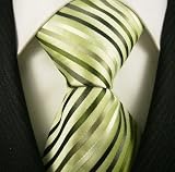 Neckties By Scott Allan, 100% Woven Olive Green Striped Tie