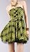 ANGELIE Chiffon Plaid Layered Strapless Dress