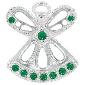 Buy MAY EMERALD Birthstone Wings and Wishes Angel Tac Pin by Wings and Wishes