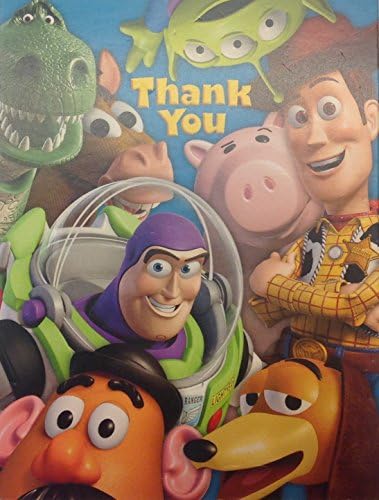 Kids Toy Story Thank You Note Cards (10)- 10 Thank You Notes and Envelopes- 3 7/8 x 5 inches