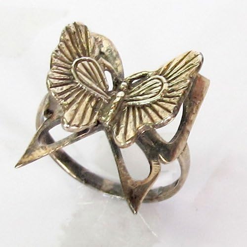 Sterling Ring"RoyalThaiElephant Sterling Silver Ring 3.0 G . " Beautiful Butterfly Ring. Size No.7 By Handmade