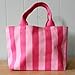 VICTORIA'S SECRET SMALL PINK STRIPE SIGNATURE MINI TOTE BAG (10