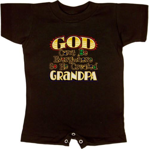 INFANT ROMPER : NAVY - 24 MONTHS - God Can't Be Everywhere So He Created Grandpa - Guardian Angel for Grandson or Granddaughter