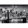 New York City Brooklyn Bridge Night Skyline Art Print Poster - 24x36 Poster Print, 36x24 Photography Poster Print, 36x24